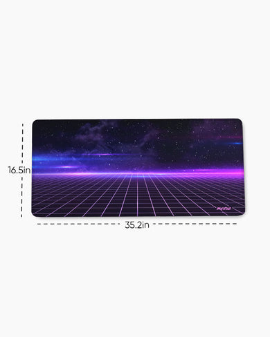 Retro Vibes with Purple Stripes EdgeGuard Desk Mat