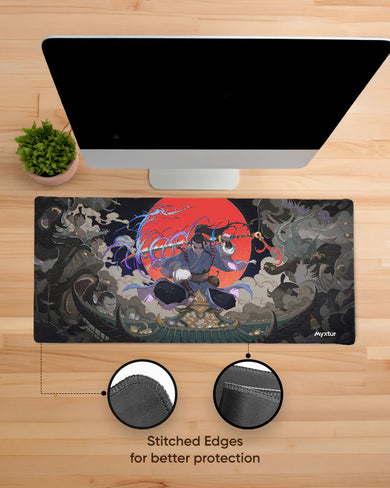 Samurai Shrine with Crimson Sun EdgeGuard Desk Mat