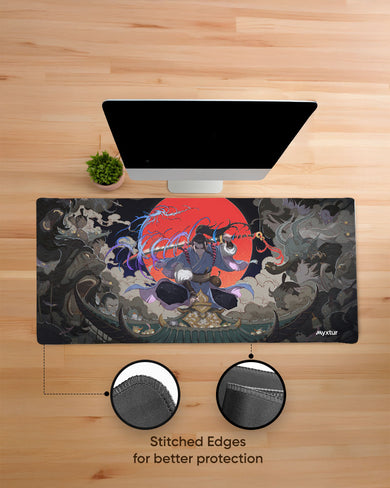 Samurai Shrine with Crimson Sun EdgeGuard Desk Mat