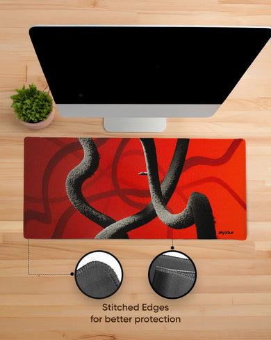 Scarlet Stripes EdgeGuard Desk Mat