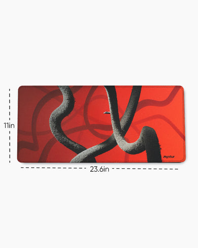 Scarlet Stripes EdgeGuard Desk Mat