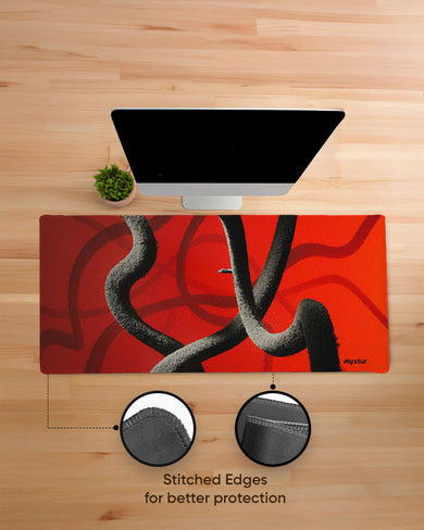 Scarlet Stripes EdgeGuard Desk Mat
