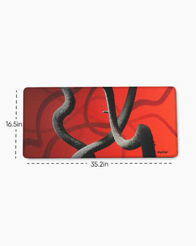 Scarlet Stripes EdgeGuard Desk Mat
