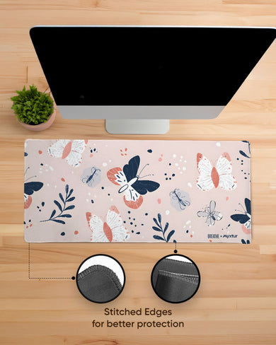 Pastel Flutter [BREATHE] EdgeGuard Desk Mat