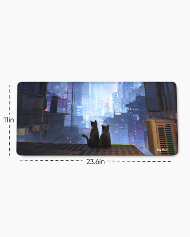 Neon-Whiskers EdgeGuard Desk Mat