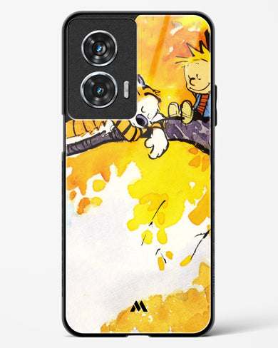 Calvin Hobbes Idyllic Life Glass Case Phone Cover (Motorola)