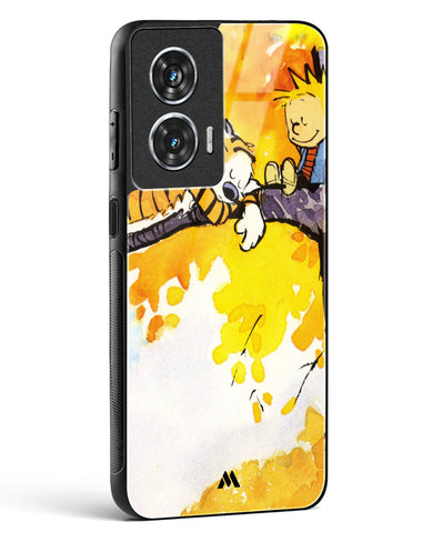 Calvin Hobbes Idyllic Life Glass Case Phone Cover (Motorola)