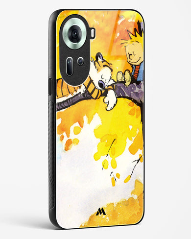 Calvin Hobbes Idyllic Life Glass Case Phone Cover-(Oppo)