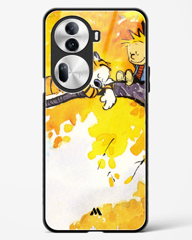 Calvin Hobbes Idyllic Life Glass Case Phone Cover-(Oppo)