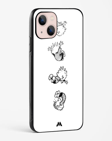 Calvin Hobbes Falling Glass Case Phone Cover-(Apple)