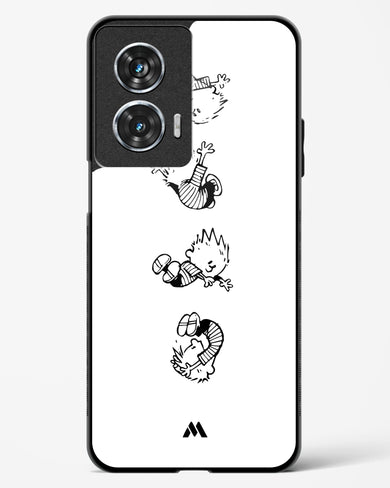 Calvin Hobbes Falling Glass Case Phone Cover (Motorola)