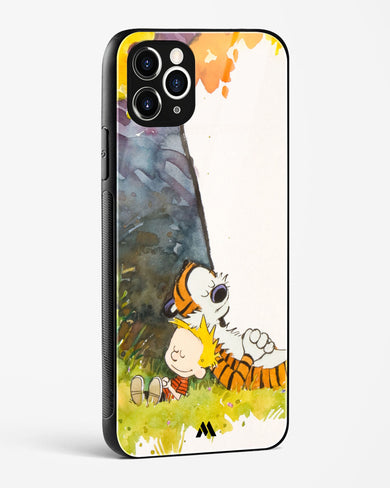 Calvin Hobbes Under Tree Glass Case Phone Cover (Apple)