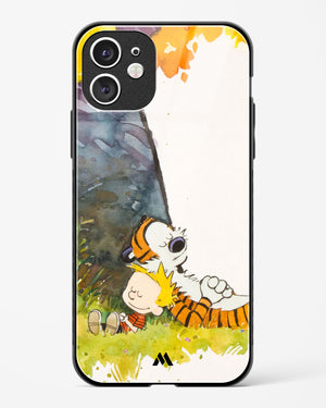 Calvin Hobbes Under Tree Glass Case Phone Cover (Apple)