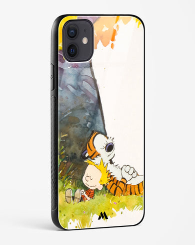 Calvin Hobbes Under Tree Glass Case Phone Cover (Apple)