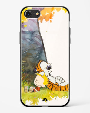 Calvin Hobbes Under Tree Glass Case Phone Cover-(Apple)