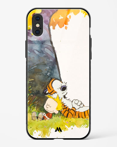 Calvin Hobbes Under Tree Glass Case Phone Cover (Apple)