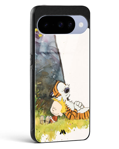 Calvin Hobbes Under Tree Glass Case Phone Cover (Google)