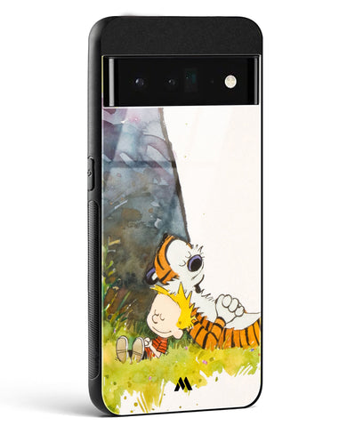 Calvin Hobbes Under Tree Glass Case Phone Cover (Google)