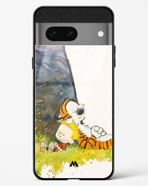 Calvin Hobbes Under Tree Glass Case Phone Cover (Google)