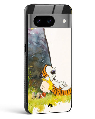 Calvin Hobbes Under Tree Glass Case Phone Cover (Google)