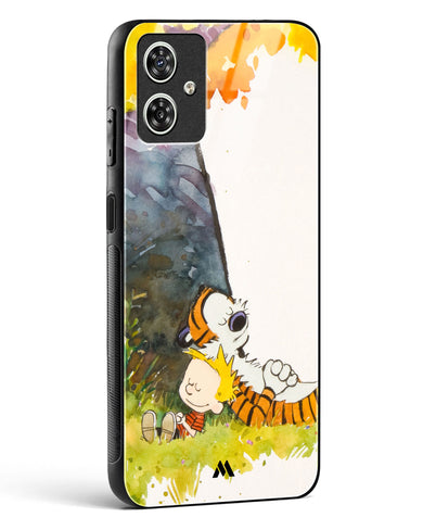 Calvin Hobbes Under Tree Glass Case Phone Cover-(Motorola)