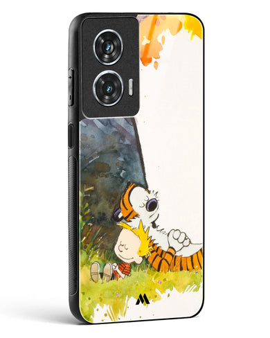 Calvin Hobbes Under Tree Glass Case Phone Cover (Motorola)