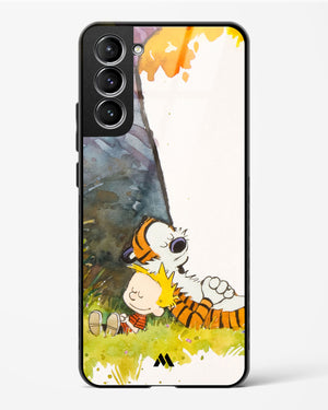 Calvin Hobbes Under Tree Glass Case Phone Cover-(Samsung)