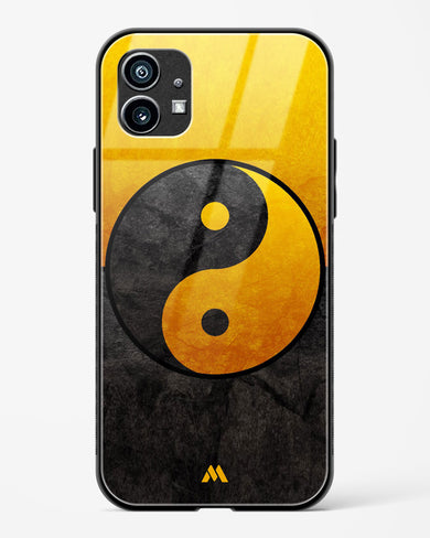 Yin Yang in Gold Glass Case Phone Cover-(Nothing)