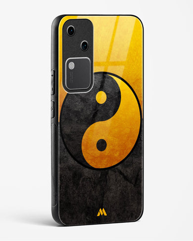 Yin Yang in Gold Glass Case Phone Cover (Vivo)