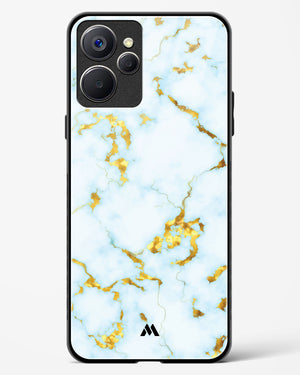 White Gold Marble Glass Case Phone Cover-(Realme)
