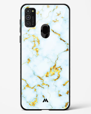 White Gold Marble Glass Case Phone Cover-(Samsung)