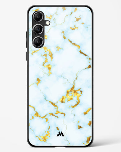 White Gold Marble Glass Case Phone Cover-(Samsung)