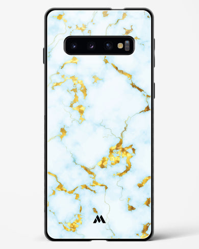 White Gold Marble Glass Case Phone Cover-(Samsung)