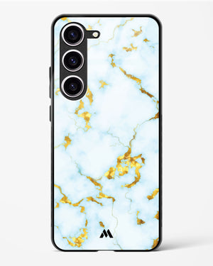 White Gold Marble Glass Case Phone Cover-(Samsung)