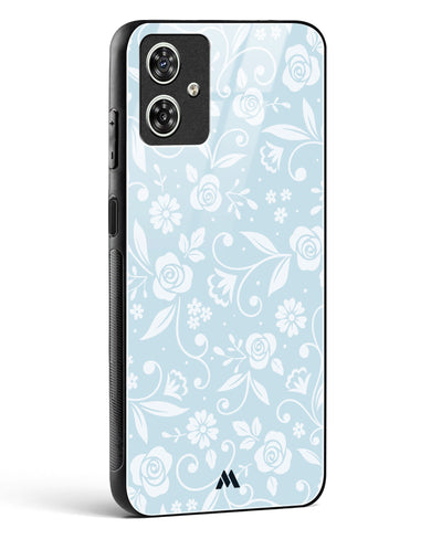 Floral Blue Zephyrs Glass Case Phone Cover-(Motorola)