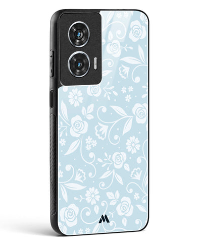 Floral Blue Zephyrs Glass Case Phone Cover (Motorola)
