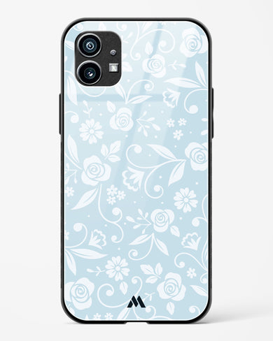 Floral Blue Zephyrs Glass Case Phone Cover-(Nothing)