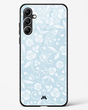 Floral Blue Zephyrs Glass Case Phone Cover-(Samsung)