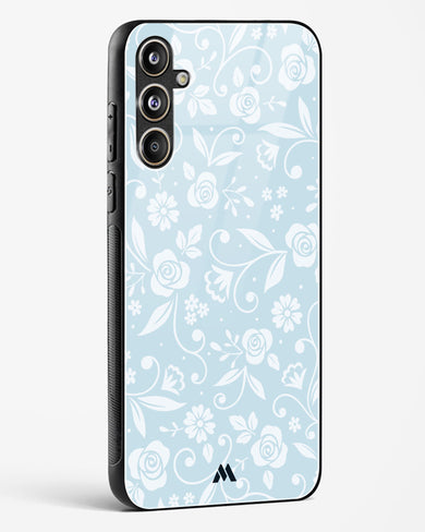 Floral Blue Zephyrs Glass Case Phone Cover (Samsung)