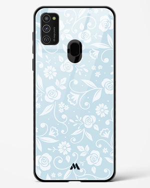 Floral Blue Zephyrs Glass Case Phone Cover-(Samsung)