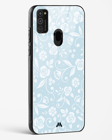 Floral Blue Zephyrs Glass Case Phone Cover-(Samsung)