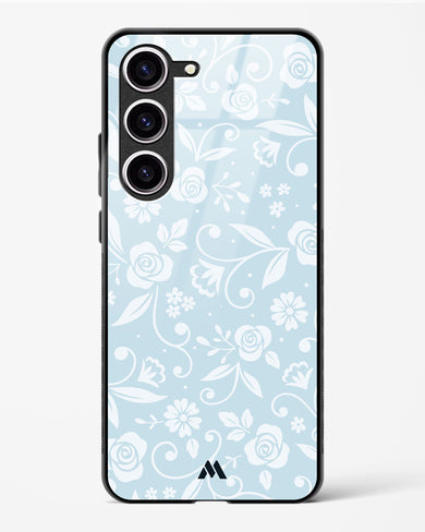 Floral Blue Zephyrs Glass Case Phone Cover-(Samsung)