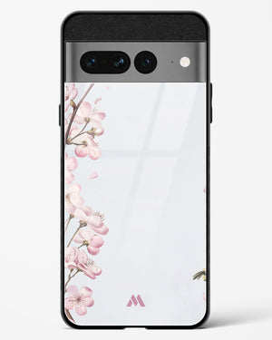 Pastel Flowers on Marble Glass Case Phone Cover (Google)