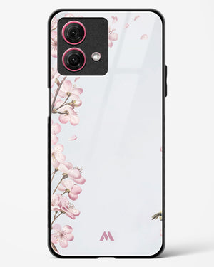 Pastel Flowers on Marble Glass Case Phone Cover-(Motorola)