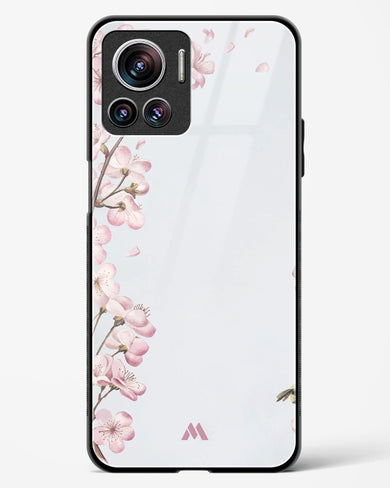 Pastel Flowers on Marble Glass Case Phone Cover-(Motorola)