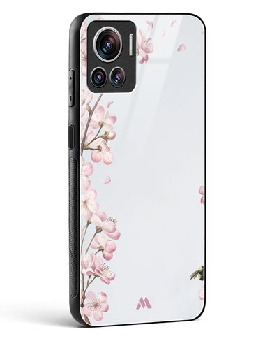 Pastel Flowers on Marble Glass Case Phone Cover (Motorola)