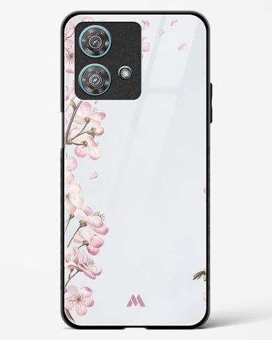 Pastel Flowers on Marble Glass Case Phone Cover-(Motorola)