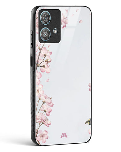 Pastel Flowers on Marble Glass Case Phone Cover (Motorola)