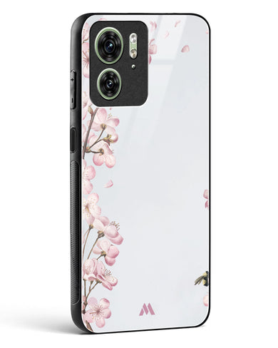 Pastel Flowers on Marble Glass Case Phone Cover (Motorola)