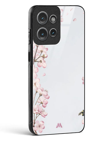 Pastel Flowers on Marble Glass Case Phone Cover (Motorola)